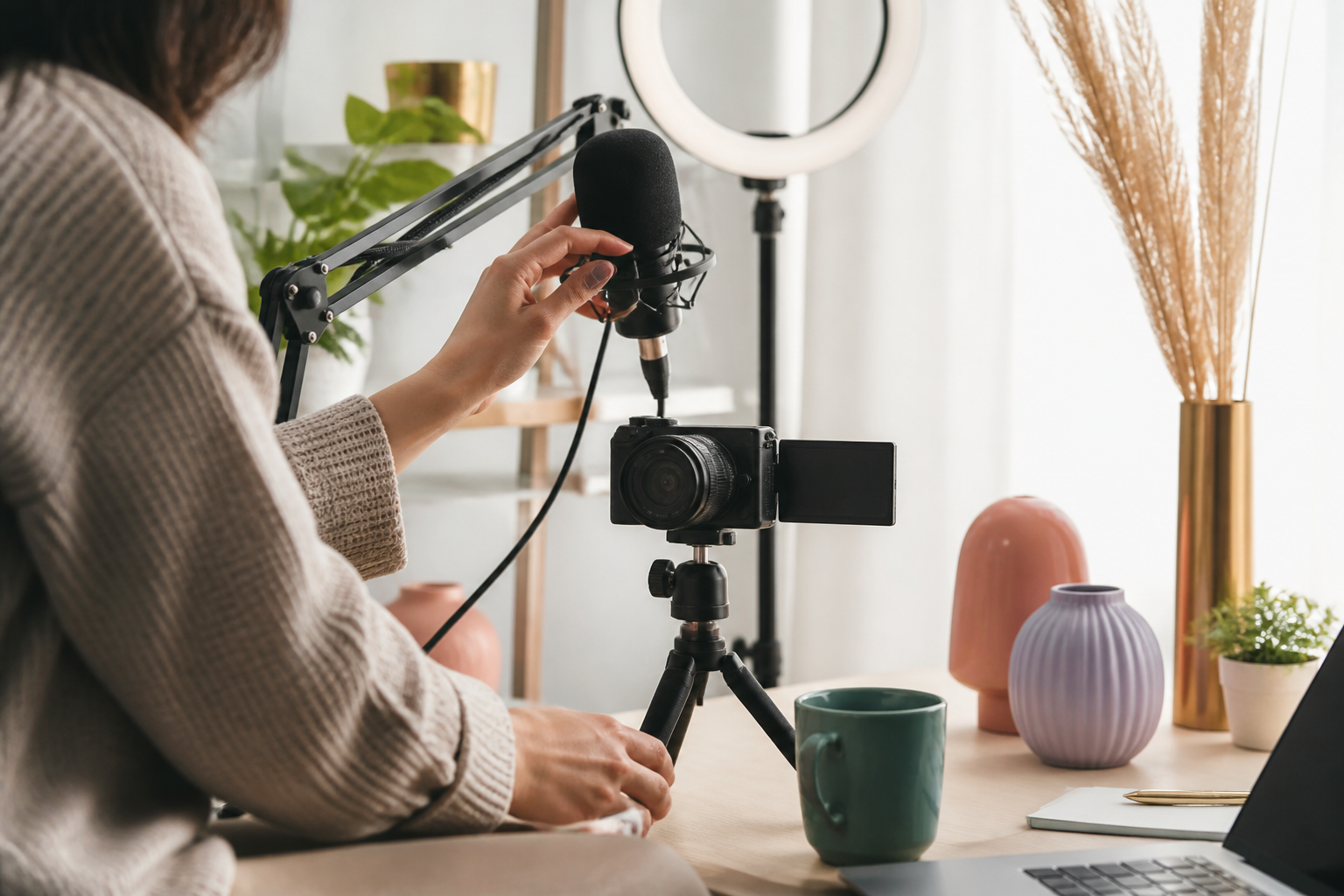 A creator preparing a livestream